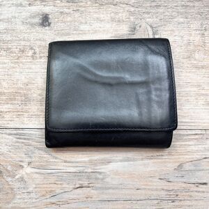 Boulden Ridge Leather Trifold Wallet Black ID Window Classic Slim Vintage Soft